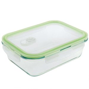 Recipiente para alimentos hermético de cristal con válvula activa de 1000 ml