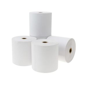Rollo bobina de papel térmico para impresora TPV y caja registradora 76x76mm 5 unidades
