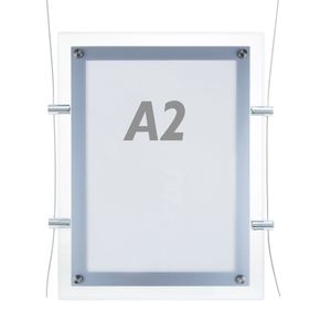 Marco cuadro iluminado por LED A2 495x670mm doble cara de metacrilato para cartel anuncio letrero