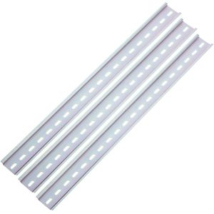 Pack de 3 carriles DIN color zinc de 400mm perforado raíl de 35x15mm