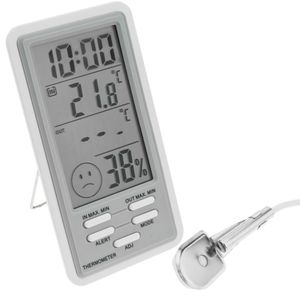 Termómetro e higrómetro con sensor doble interior exterior DW-0235