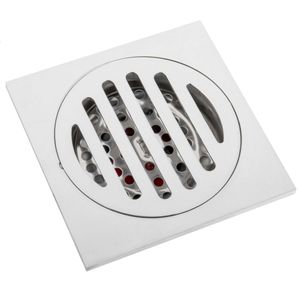 Sumidero sifónico 10x10cm con válvula de 6 cm y rejilla extraíble de acero inoxidable brillante