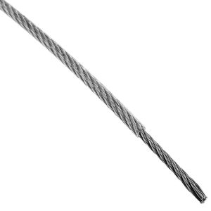 Cable de acero inoxidable de 3,0 mm. Bobina de 25 m. Recubierto de plástico transparente