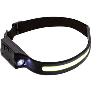 Linterna de Luz LED frontal de 5W recargable para cabeza con batería de 1200 mAh y 360 lúmenes con sensor movimiento y carga por USB-C IPX4