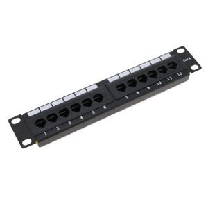 Patch panel 10" para armario rack 12-Port RJ45 Cat.6 UTP 1U