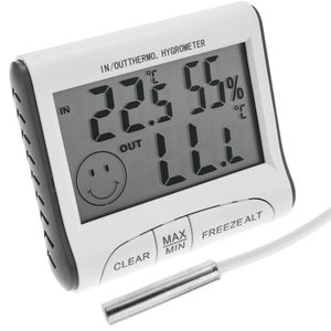 Termómetro e higrómetro con sensor doble interior exterior DW-0223