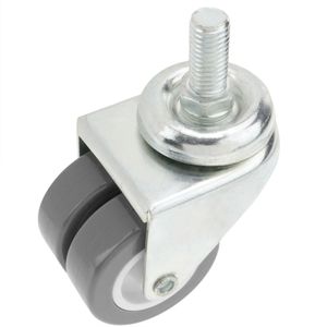 Rueda doble pivotante industrial de PU y PVC transparente sin freno 50 mm M12