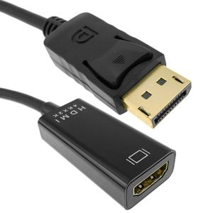 Cable adaptador de vídeo 4K 10cm de DisplayPort DP macho a HDMI hembra 1080p FullHD 2K 4K
