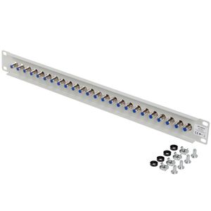Patch panel rack 19" blanco de 24 puertos BNC hembra Lanberg
