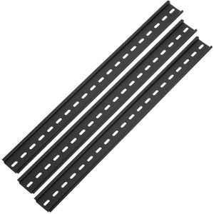 Pack de 3 carriles DIN color negro de 400mm perforado raíl de 35x15mm