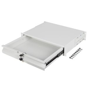 Cajón de 19" 2U 483x360mm carga máxima 90 kg color blanco Lanberg