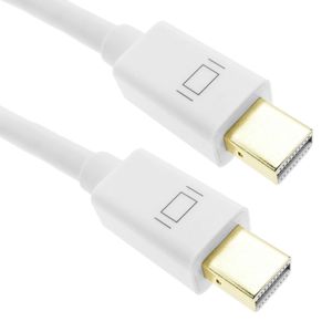Cable Mini Displayport 2K 4K 1080p FullHD para audio y vídeo digital de 3m blanco
