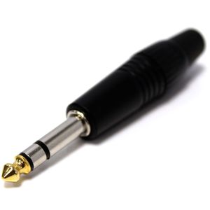 Conector jack 6.3mm macho estéreo TRS plástico