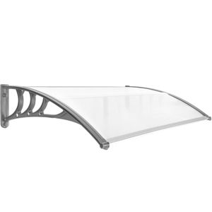 Tejadillo de protección 150x80cm Marquesina para puertas y ventanas gris