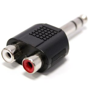 Duplicador audio estéreo TRS 1xjack 6.3mm macho a 2xRCA hembra