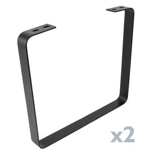 Pies rectangulares para mesita y banqueta Patas en acero negro 480 x 45 x 420 mm 2-pack