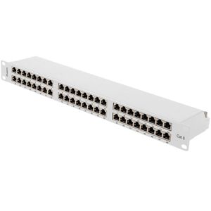 Patch panel 19" blanco de 48 RJ45 CAT.6 FTP 1U Lanberg