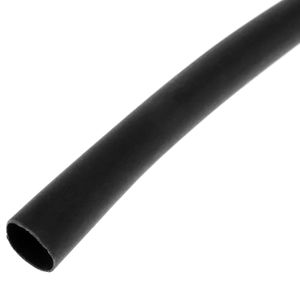 Tubo termoretráctil negro de 6,4mm en bobina de 3m