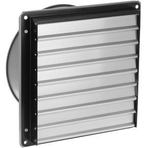 Extractor de aire de 350 mm para ventilación industrial 1390 rpm plateado con sistema de lamas antirretorno