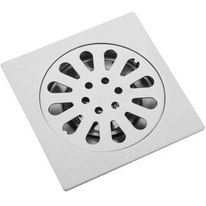 Sumidero 10x10cm con rejilla extraíble de acero inoxidable brillante