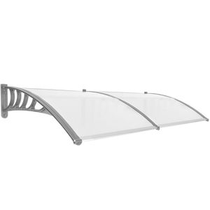 Tejadillo de protección 200x90cm Marquesina para puertas y ventanas gris
