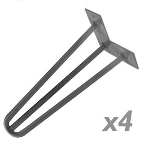 Pies para mesa y mueble Patas en acero 3 varillas 41 cm 4-pack