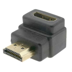 Adaptador HDMI de tipo HDMI-A macho a HDMI-A hembra acodado abajo