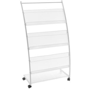 Expositor portafolletos 64 x 35 x 109 cm con 6 compartimentos para folletos y revistas