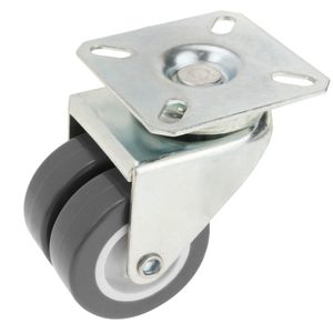 Rueda doble pivotante industrial de PU y PVC transparente sin freno 50 mm