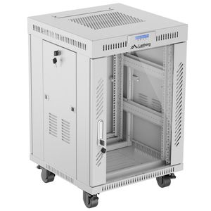 Armario rack 19" de pie 15U 600x600x922mm con termostato y ventiladores blanco Lanberg