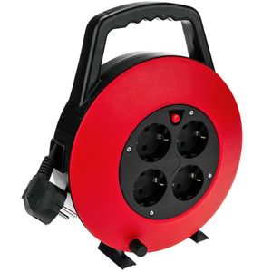 Enrollacables eléctrico de 4 schuko de 10 m