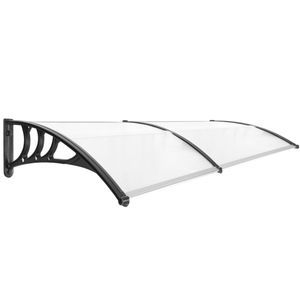 Tejadillo de protección 200x80cm Marquesina para puertas y ventanas negro