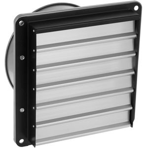 Extractor de aire de 250 mm para ventilación industrial 2550 rpm plateado con sistema de lamas antirretorno