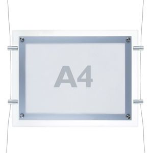 Marco cuadro iluminado por LED A4 372x285mm doble cara de metacrilato para cartel anuncio letrero
