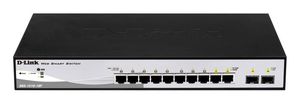 Switch 10 puertos PoE D-Link Web Smart 10/100/1000 Mbps mini GBIC con gestión