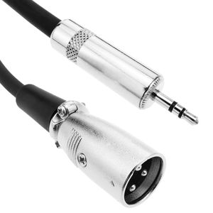 Cable de audio estéreo XLR 3-pin macho a TRS jack 3.5mm macho de 2m