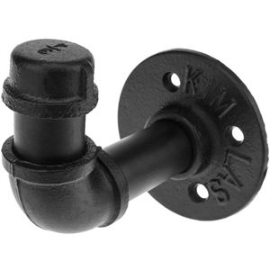 Perchero de pared de acero 1 gancho. Colgador de ropa y toallero de tubo industrial y vintage