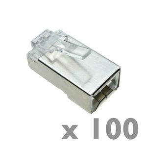 Conector FTP Cat.6 RJ45 macho para crimpar a cable 100-pack