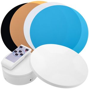 Plataforma giratoria con batería de 12cm de diámetro en color blanco