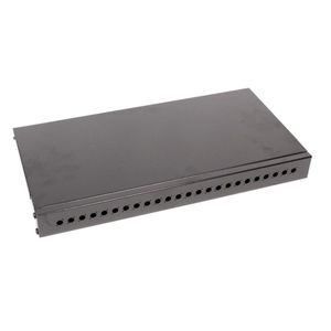 Patch Panel de fibra Óptica 1U negro de 24 FC