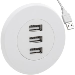 Concentrador de 3 puertos USB 2.0 para escritorio negro