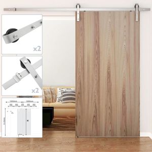 Rail guía para puerta corredera de color acero mate de 2m