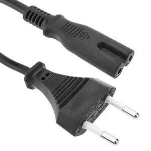 Cable de alimentación eléctrico IEC-60320 de 1.8m. Enchufe C7 hembra a bipolar macho