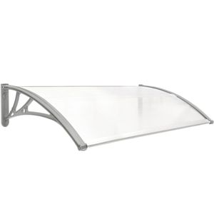 Tejadillo de protección 120x60cm Marquesina para puertas y ventanas gris