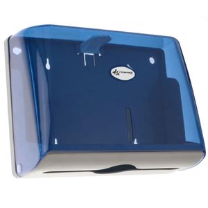 Dispensador de toallas de papel para baño en azul