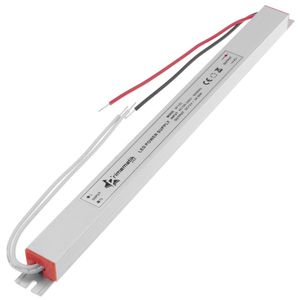 Fuente de alimentación plana de superficie para LED. Transformador eléctrico industrial 12VDC 3A. Tamaño 18 x 270 x 15 mm