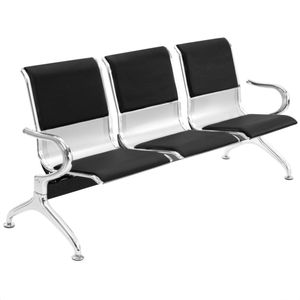 Bancada para sala de espera con sillas ergonómicas acolchadas de 3 plazas