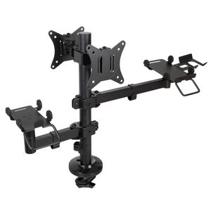 Soporte de mesa ajustable para 2 pantallas y 2 TPV de 17" - 32" VESA 75x75 y 100x100
