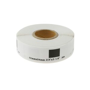 Rollo bobina de 400 etiquetas adhesivas compatibles con Brother DK-11204 DK-1204 17x54mm
