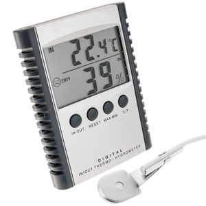 Termómetro e higrómetro con sensor doble interior exterior DW-0204